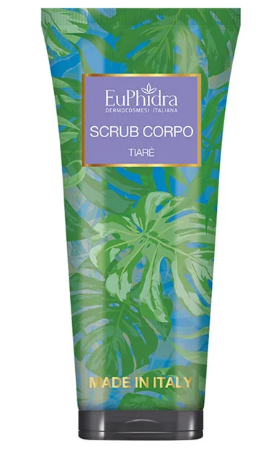 Euphidra Tiarè Scrub Corpo - Zeta Farmaceutici - 200 ml - Esfoliante corpo con estratti di fiori di Tiarè per rinnovare la pelle